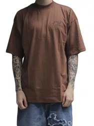 Camiseta Masculina Session Scary Manga Curta Estampada - Marrom