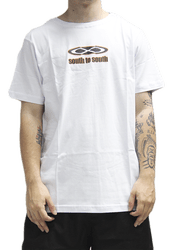 Camiseta Masculina South To South Faxina Não Cola Manga Curta Estampada - Branco