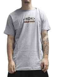 Camiseta Masculina South To South Faxina Não Cola Manga Curta Estampada - Cinza/Mescla
