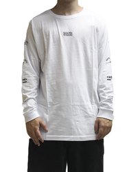 Camiseta Masculina South To South Manga Longa Estampada - Branco