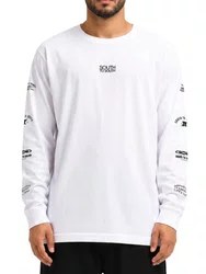 Camiseta Masculina South To South Manga Longa Estampada - Branco