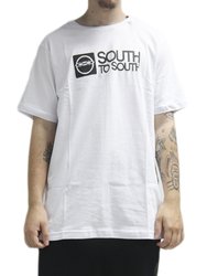 Camiseta Masculina South To South Nice Manga Curta Estampada - Branco