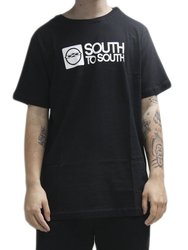 Camiseta Masculina South To South Nice Manga Curta Estampada - Preto
