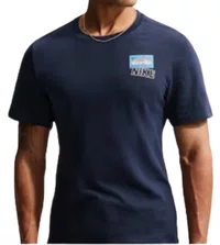 Camiseta Masculina STD Train Stickers Manga Curta Estampada - Marinho