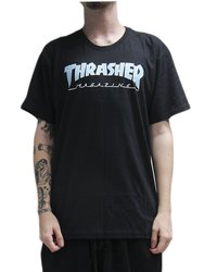 Camiseta Masculina Thrasher Outlined Manga Curta Estampada - Preto
