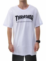 Camiseta Masculina Thrasher Skate Mag Manga Curta Estampada - Branco