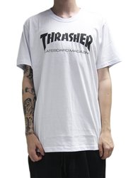 Camiseta Masculina Thrasher Skate Mag Manga Curta Estampada - Branco