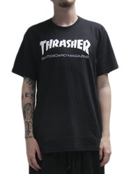 Camiseta Masculina Thrasher Skate Mag Manga Curta Estampada - Preto