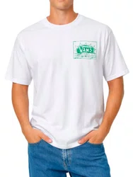 Camiseta Masculina Vans Bright Day Manga Curta Estampada - Branco