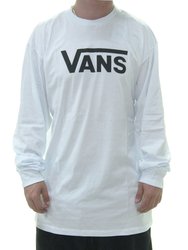 Camiseta Masculina Vans Classic Manga Longa Estampada - Branco