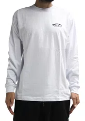 Camiseta Masculina Vans Double Standard Manga Longa Estampada - Branco