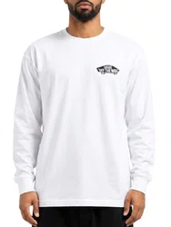 Camiseta Masculina Vans Double Standard Manga Longa Estampada - Branco