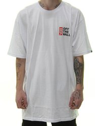 Camiseta Masculina Vans Off The Wall Manga Curta Estampada - Branco