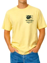 Camiseta Masculina Vans Stacked Hi SS Manga Curta Estampada - Amarelo