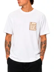 Camiseta Masculina Vans Stretch Crackle Manga Curta Estampada - Branco