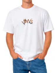 Camiseta Masculina Vans Wild Circle Manga Curta Estampada - Branco