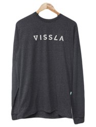Camiseta Masculina Vissla Foundation Manga Longa Estampada - Preto