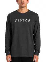Camiseta Masculina Vissla Foundation Manga Longa Estampada - Preto