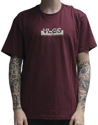 Camiseta Masculina VLCS Horizonte Manga Curta Estampada - Bordo