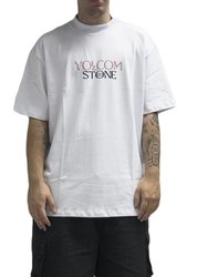 Camiseta Masculina Volcom Comfort Light Work Manga Curta Estampada - Branco