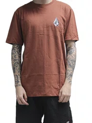 Camiseta Masculina Volcom Iconic Manga Curta Estampada - Vermelho