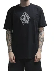 Camiseta Masculina Volcom Oxide Manga Curta Estampada - Preto