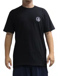 Camiseta Masculina Volcom Silk Circle Stone Manga Curta Estampada - Preto