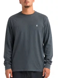 Camiseta Masculina Volcom Silk Stone Blanks Manga Longa Estampada - Cinza