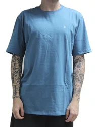 Camiseta Masculina Volcom Stone Blanks Manga Curta Estampada - Azul