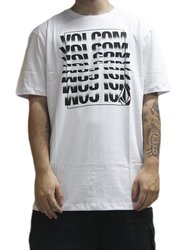 Camiseta Masculina Volcom Thru Manga Curta Estampada - Branco