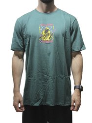Camiseta Masculina Volcom Thundertaker Manga Curta Estampada - Verde