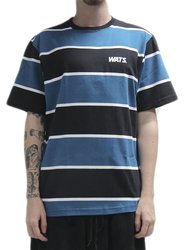 Camiseta Masculina Wats Listra Logo Botom Manga Curta Estampada - Azul/Preto
