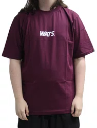 Camiseta Masculina Wats Logo Central Manga Curta Estampada - Vinho