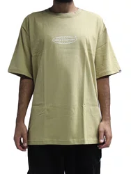 Camiseta Masculina Wats Over World Manga Curta Estampada - Caqui
