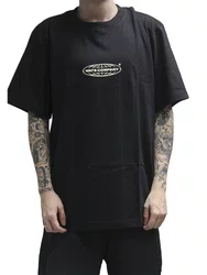 Camiseta Masculina Wats Over World Manga Curta Estampada - Preto