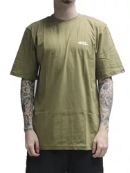 Camiseta Masculina Wats Tag Botton Manga Curta Estampada - Marrom