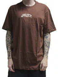 Camiseta Masculino Blunt Lettering B Manga Curta Estampada - Marrom