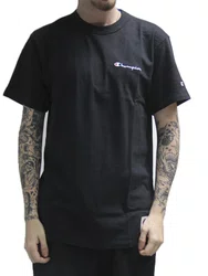 Camiseta Masculino Champion Mini Logo EMB Script Manga Curta Estampada - Preto