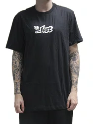 Camiseta Masculino Lost Logo Manga Curta Estampada - Preto