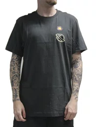 Camiseta Masculino Lost Saturn Zombie Manga Curta Estampada - Chumbo