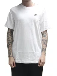 Camiseta Masculino Nike NSW Club Manga Curta Estampada - Branco