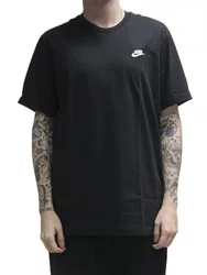 Camiseta Masculino Nike NSW Club Manga Curta Estampada - Preto