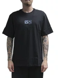 Camiseta Masculino Rvca Mini Balance Box Manga Curta Estampada - Preto