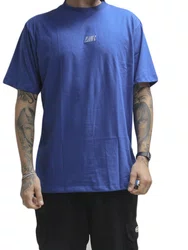 Camiseta Masculna Plano C Logo Manga Curta Estampada - Azul
