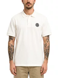 Camiseta Polo Masculina RC Wettie Manga Curta Estampada - Off White