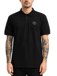 Camiseta Polo Masculina RC Wettie Manga Curta Estampada - Preto