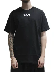 Camiseta RVCA VA Sider Manga Curta Estampada - Preto