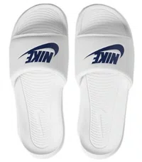 Chinelo Masculino Slide Nike Victori One - Branco/Azul