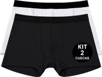 Cueca Boxer Freesurf Diver Kit 2 - Branco/Preto