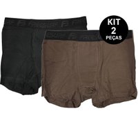 Cueca Freesurf Boxer Kit 2 Peças Diver - Preto e Marrom